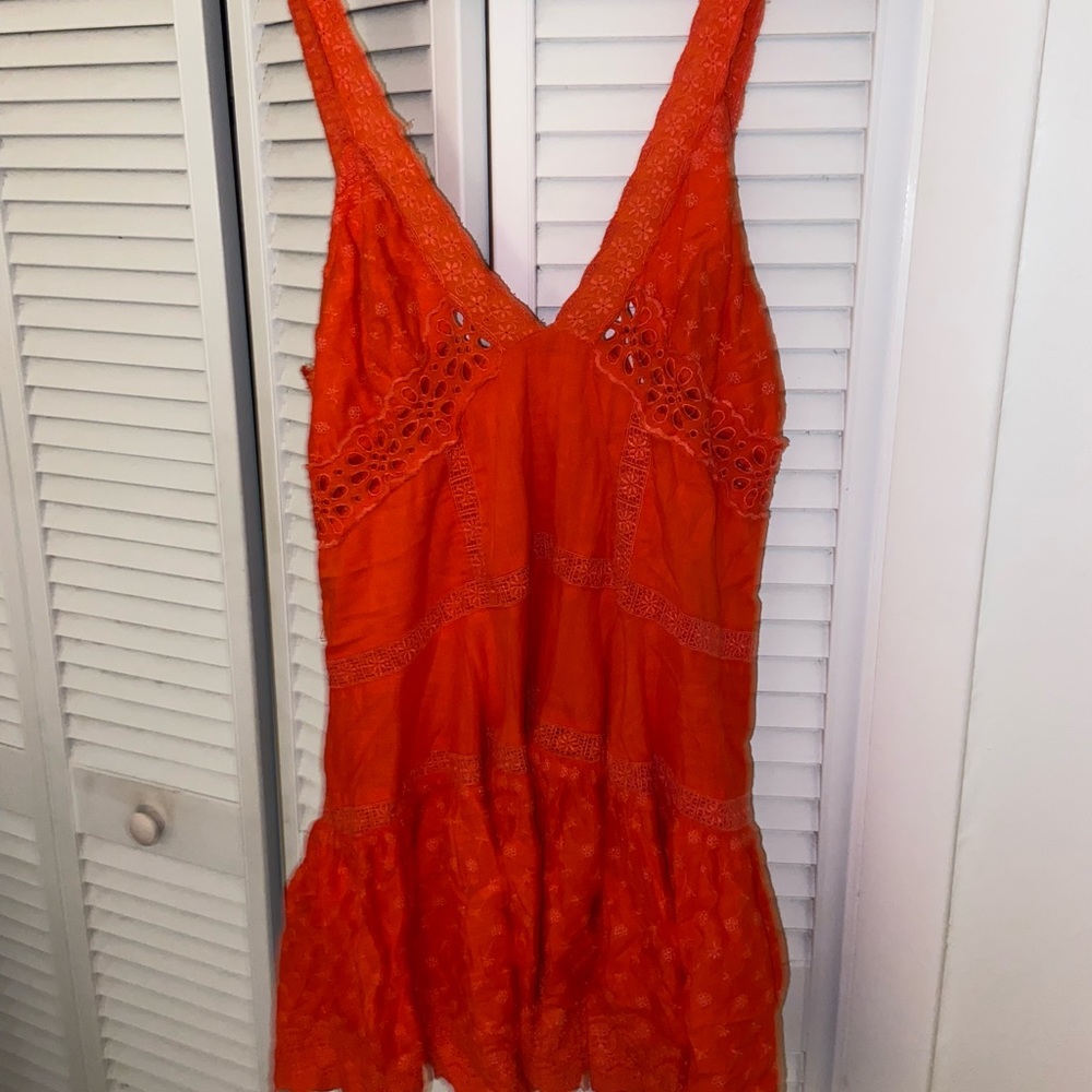 Orange free people dress